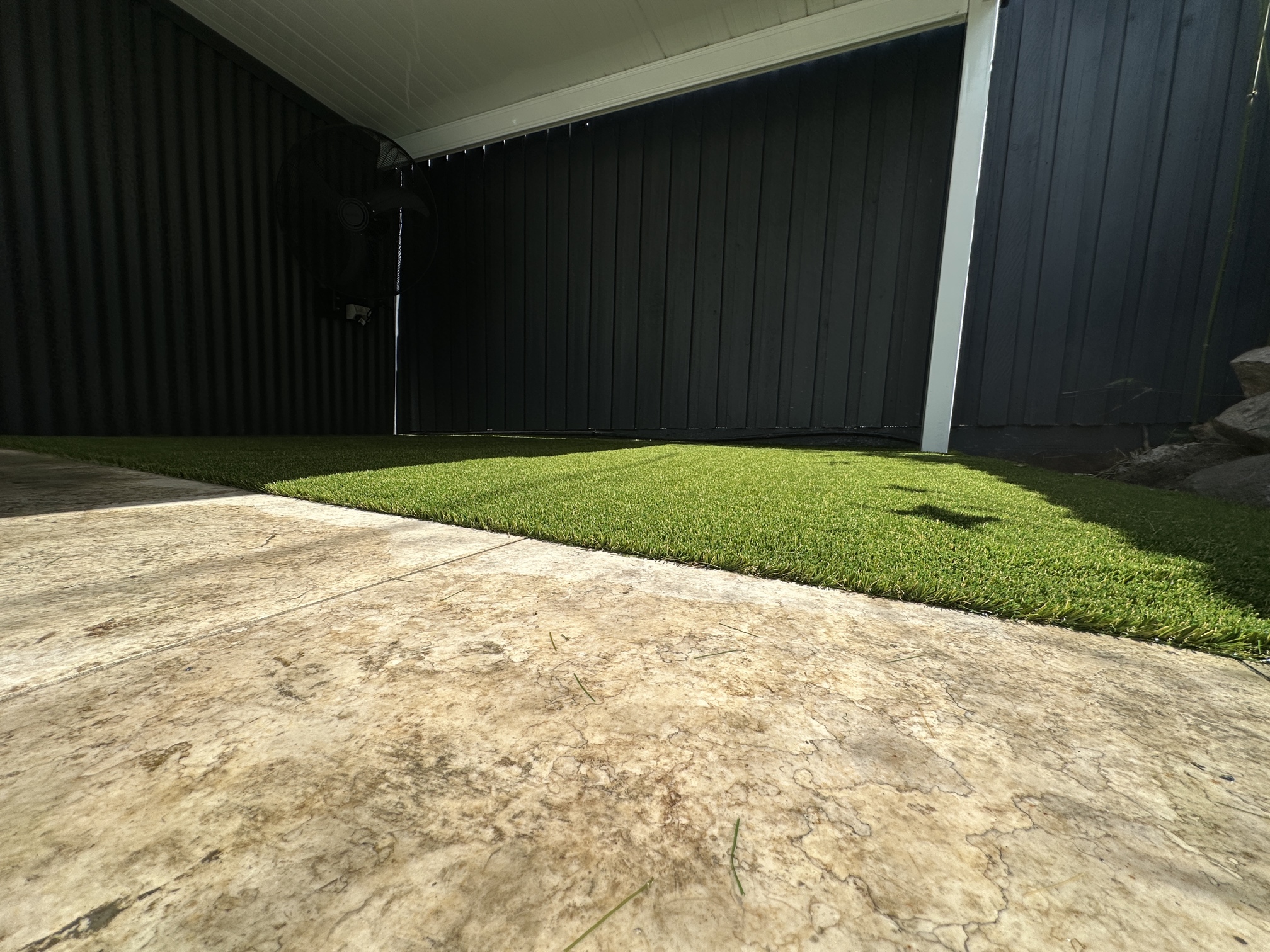 artificial grass shaded areas