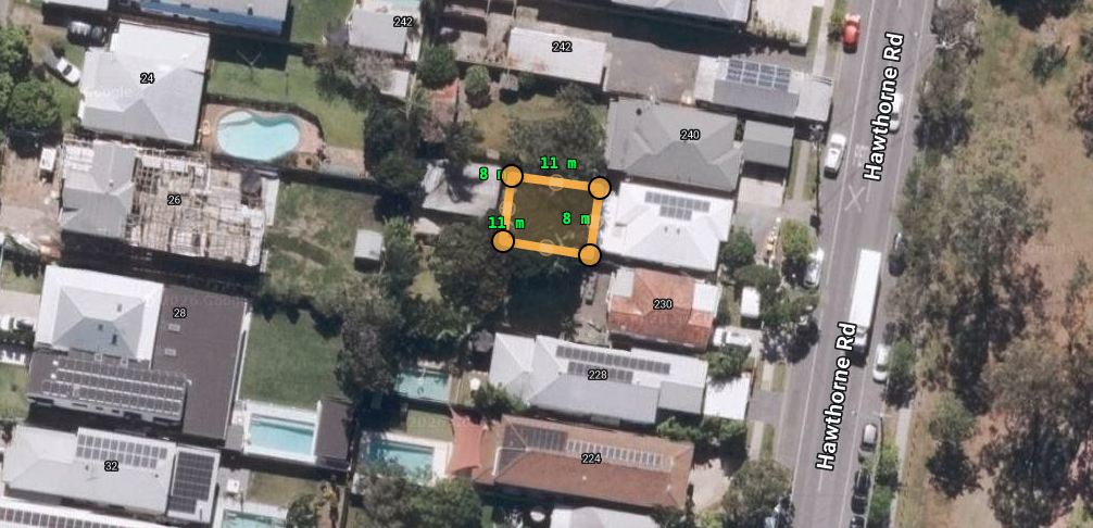 Turf estimator drawing lines
